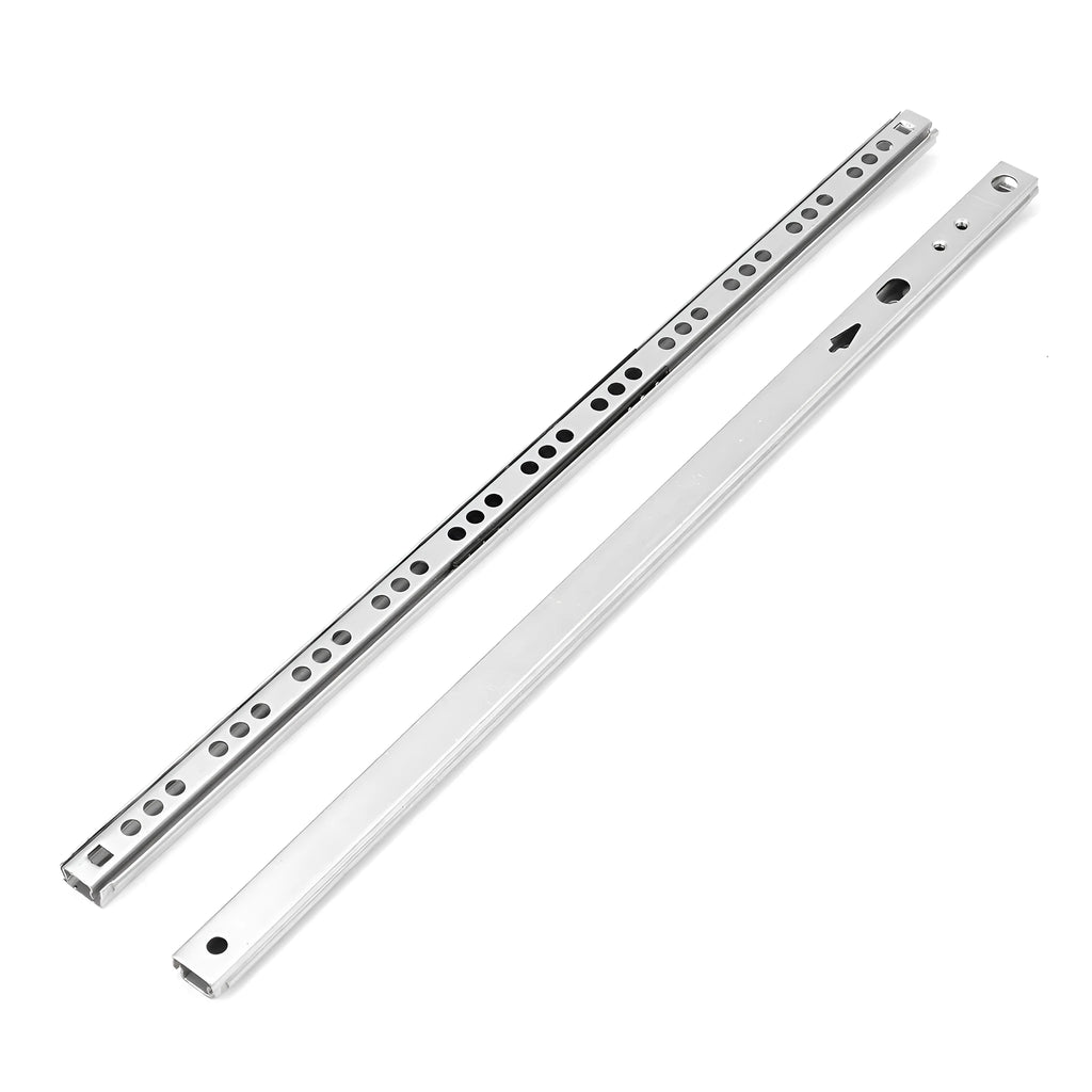 Ultra-narrow two-section drawer slide rail with ball bearing mechanism and 17mm width