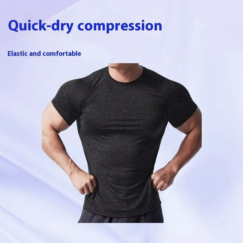 Casual round neck short sleeve t-shirt in quick-drying stretch fabric