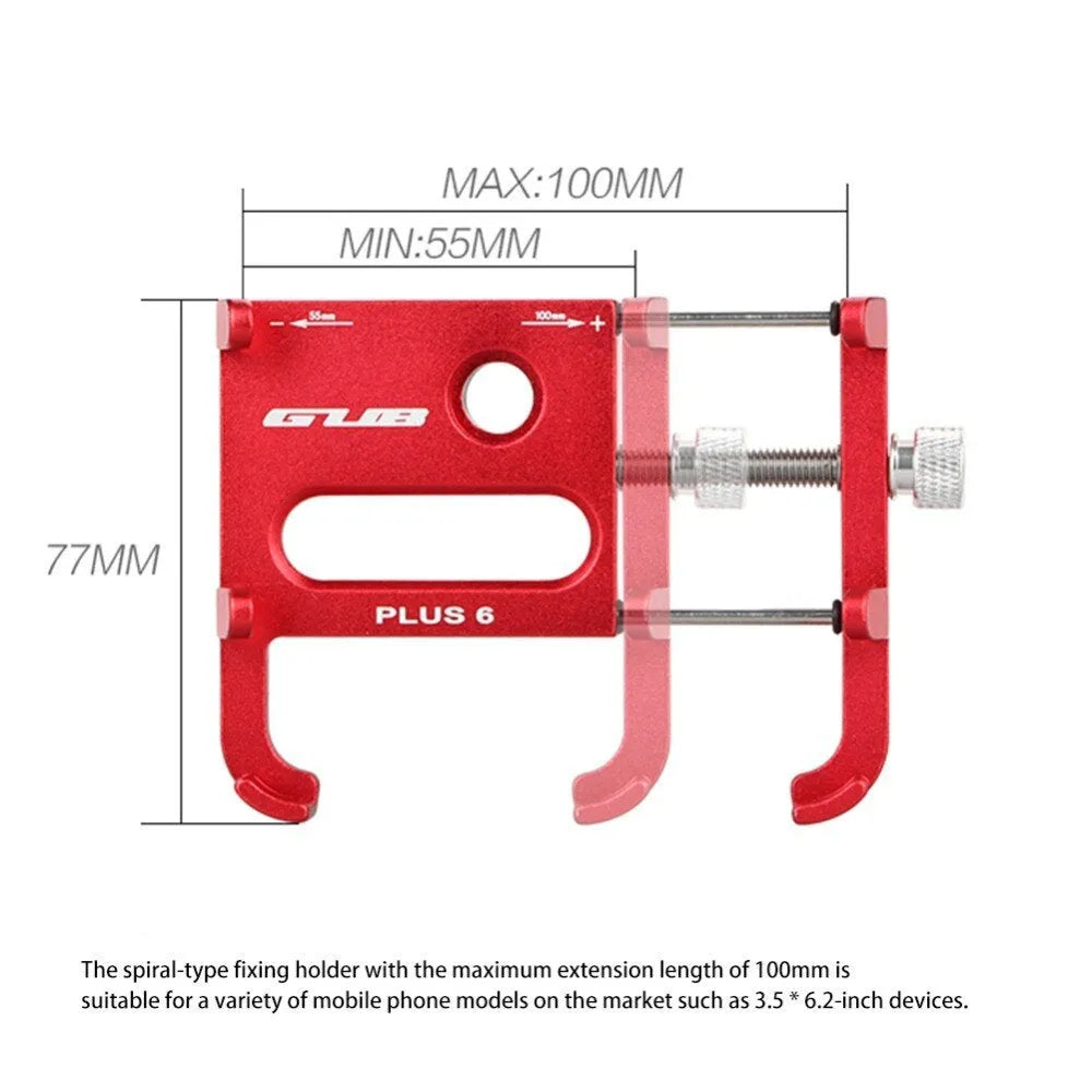 Aluminium motorcycle phone holder with rotating head on handlebars