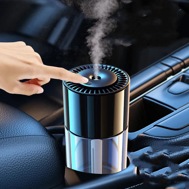 Plug-in perfume humidifier with glass seat measuring 12.7cm tall