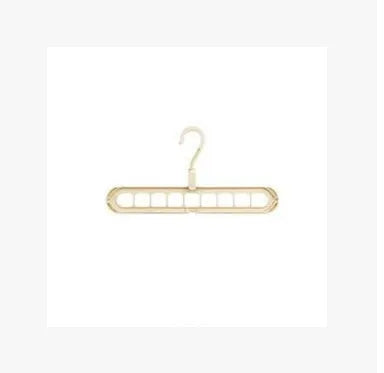 Pink plastic clothes hanger with a rotating hook on a white background.