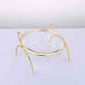 Glass cat bowl with iron rack, double and single options for cats and small dogs