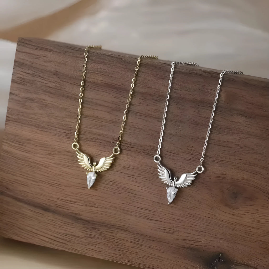 Women's sterling silver necklace with an eagle pendant on an adjustable O-ring chain.
