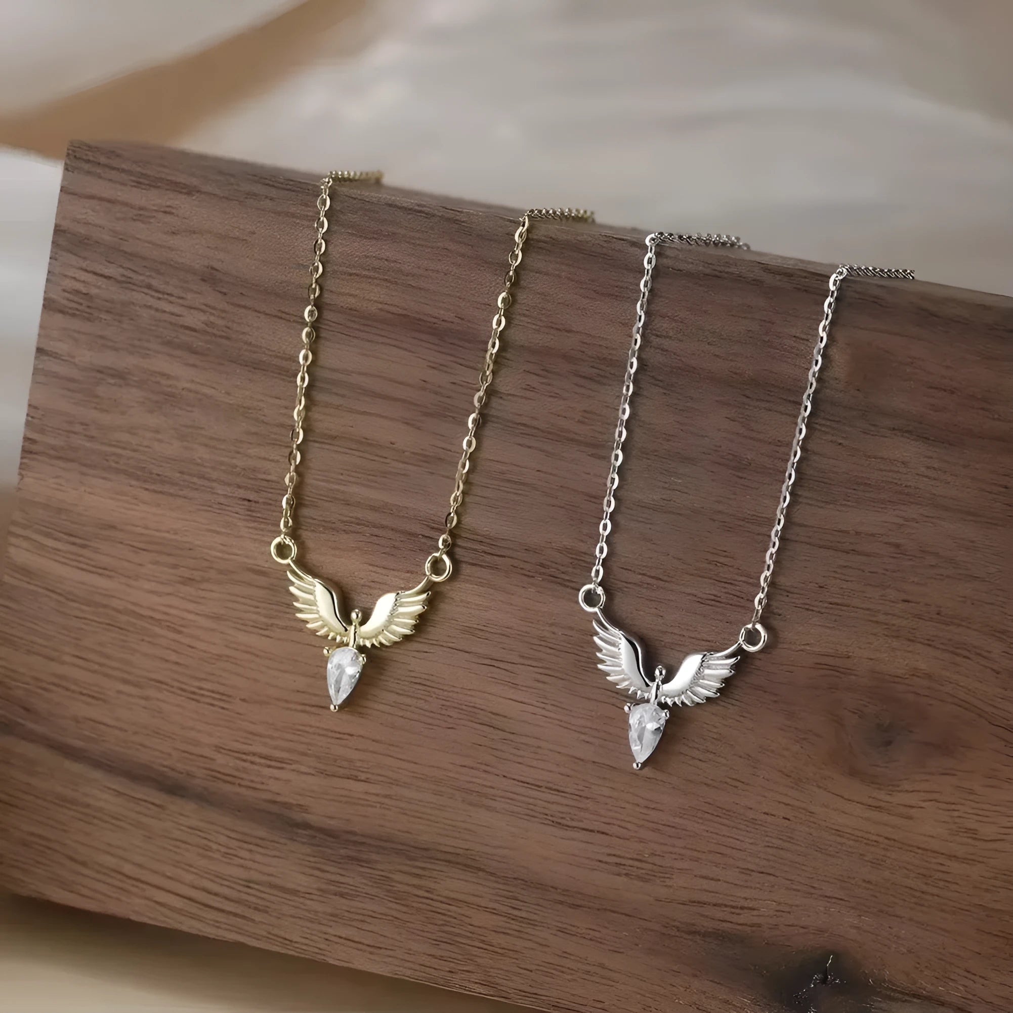 Women's sterling silver necklace with an eagle pendant on an adjustable O-ring chain.