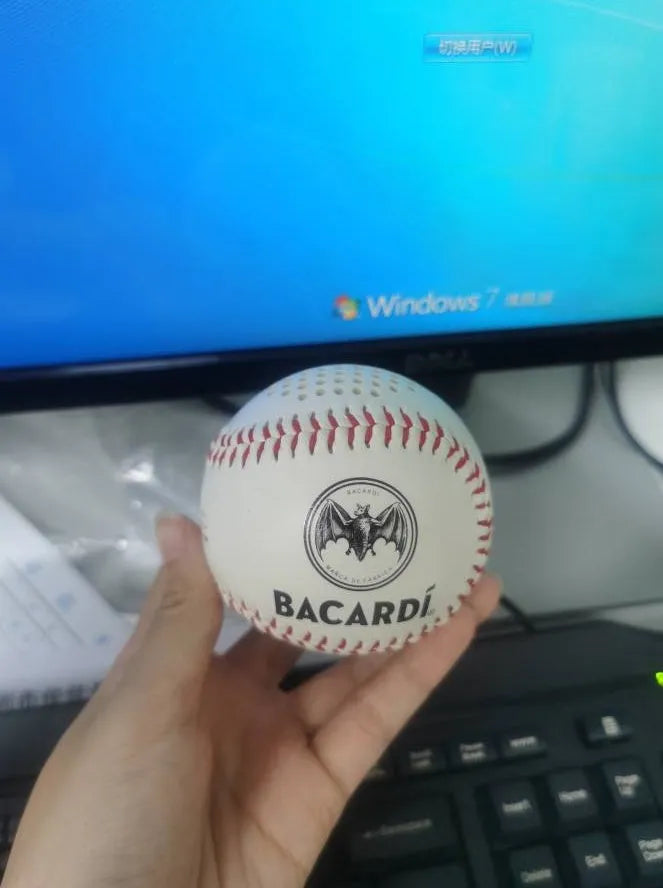 Baseball-themed portable Bluetooth speaker in green, orange, or white colour