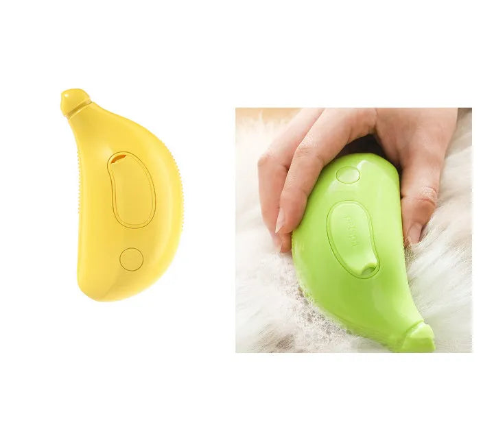 3 in 1 pet steam brush in green with comb head for cats and dogs grooming