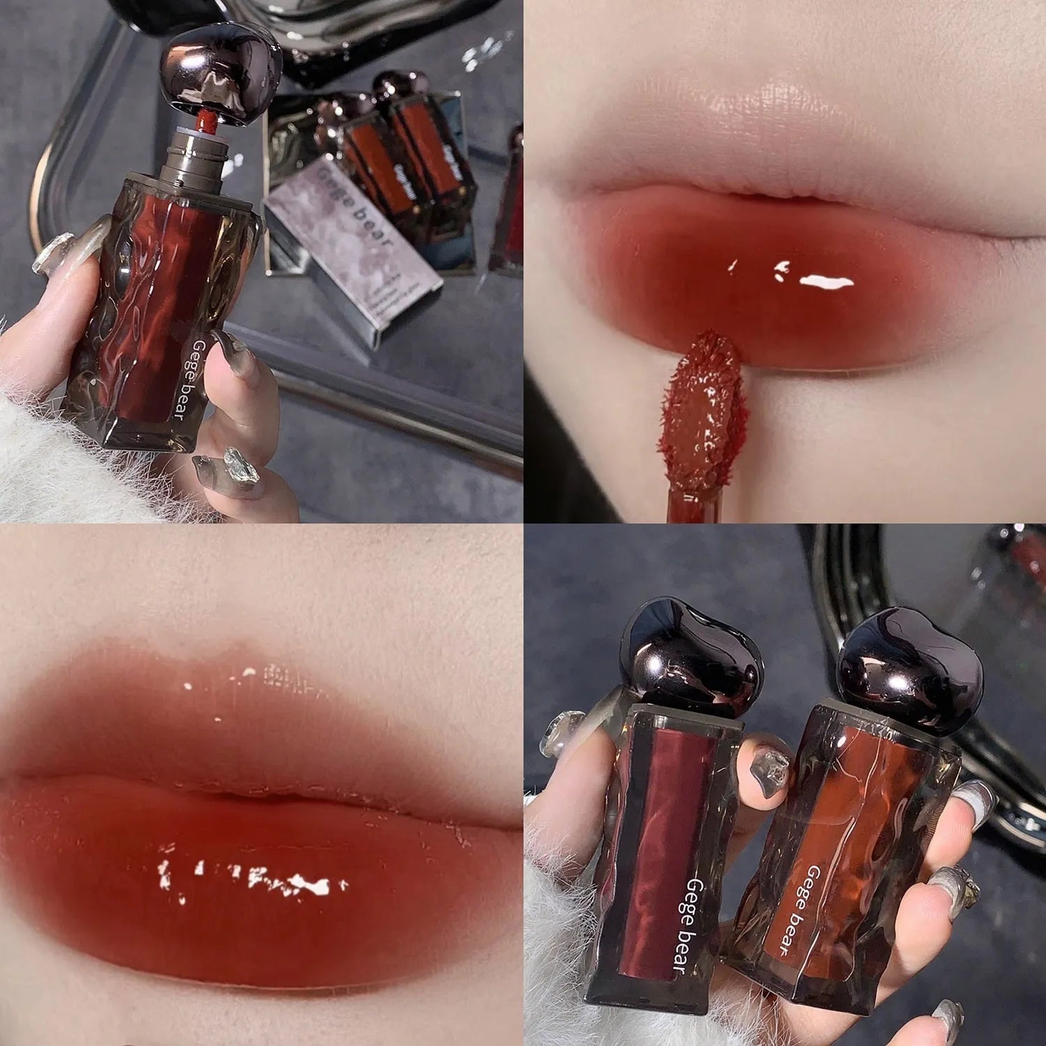 Glacier Lava Lip Lacquer in mirror makeup finish with seven colour options 01-07