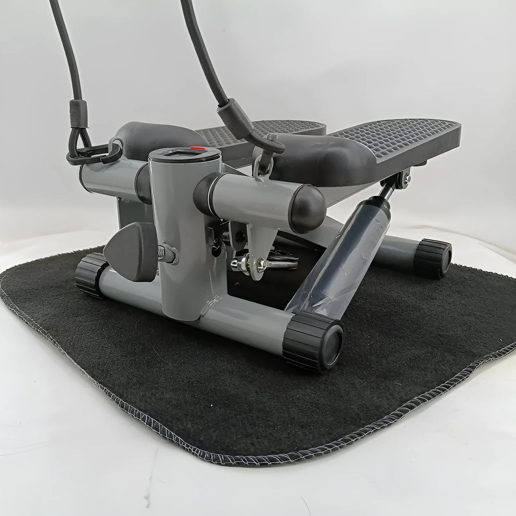 Silver grey household mini treadmill with hydraulic resistance system for waist slimming