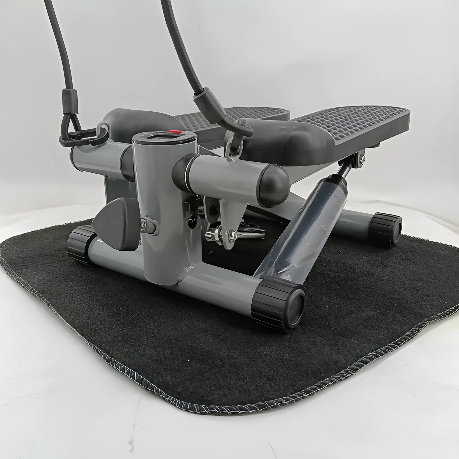 Silver grey household mini treadmill with hydraulic resistance system for waist slimming