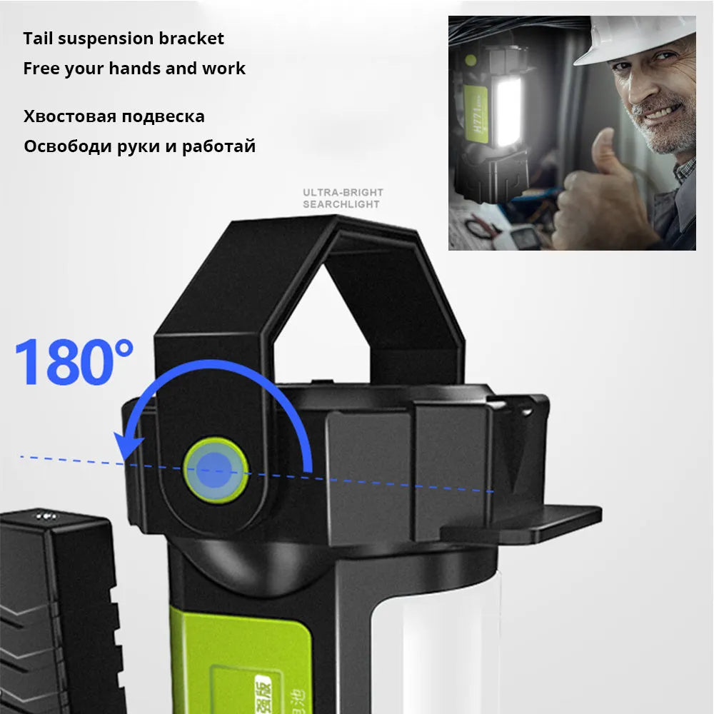 H771 portable camping lamp with shoulder strap and removable battery