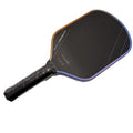 Multicolour aurora matte pickleball racket with carbon fibre frame and honeycomb core construction