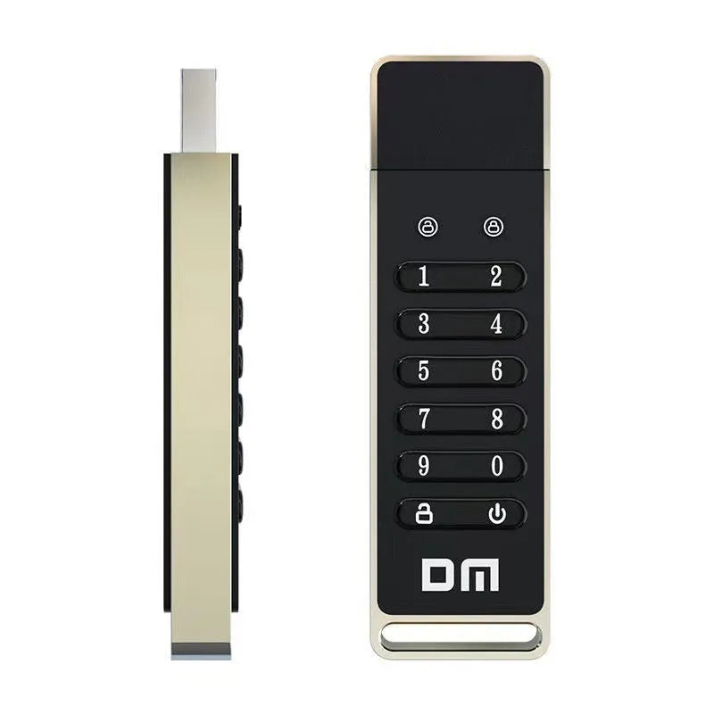 Metal USB 3.0 flash drive with fingerprint sensor and digital button for password protection