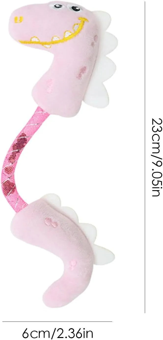 Four interactive cat toys including catnip rope, springs, plush mouse, fish, and bunny on white background