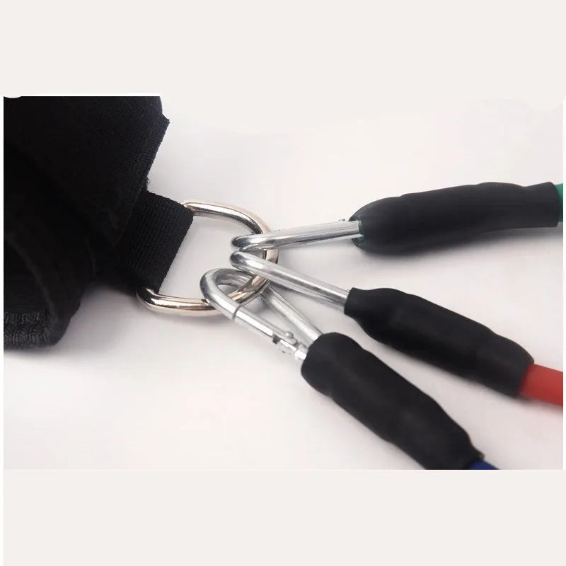 Black taekwondo training pull rope set for leg force development