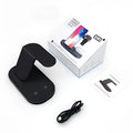 Three-in-one wireless charging station for mobile phones, watches and headphones in black or white