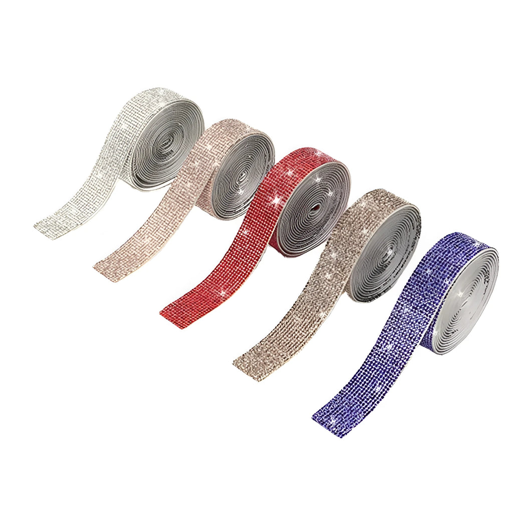 Self-adhesive water drill strip for clothing decoration in white and AB colour options