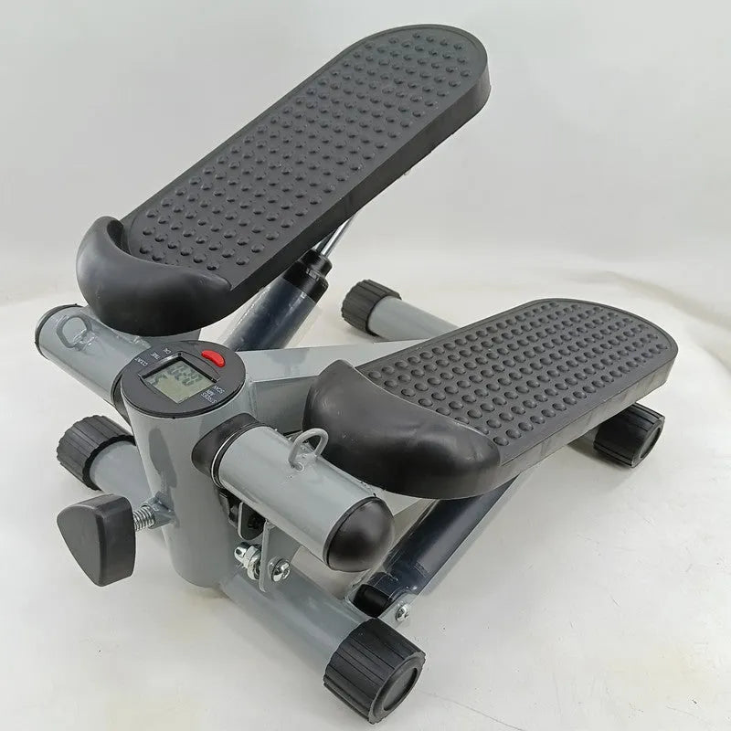 Silver grey household mini treadmill with hydraulic resistance system for waist slimming