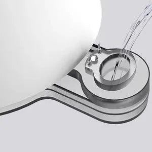 White desktop bladeless fan with USB power and humidification spray on a desk
