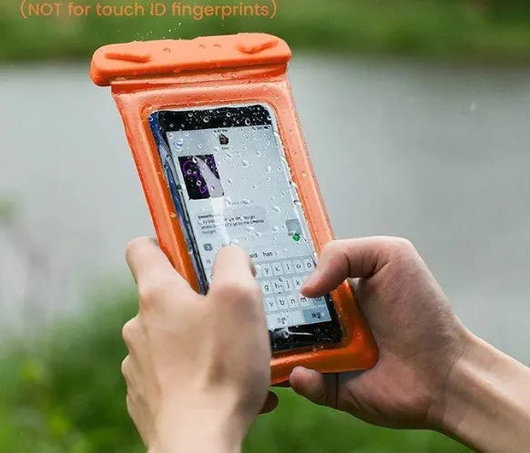 Double airbag mobile phone waterproof bag in various colours with 45cm rope