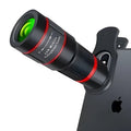 20x magnification mobile phone telescope with universal mounting clip and single eyepiece mask.