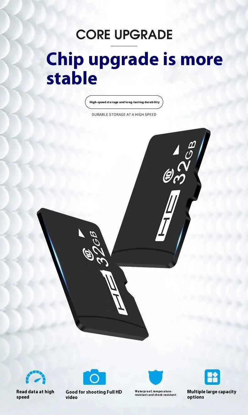 TF memory card with capacity options from 512MB to 512GB for recorder and monitoring device storage