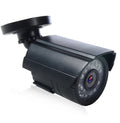 Black AHD HD waterproof security camera with fixed lens and infrared LEDs for night vision.