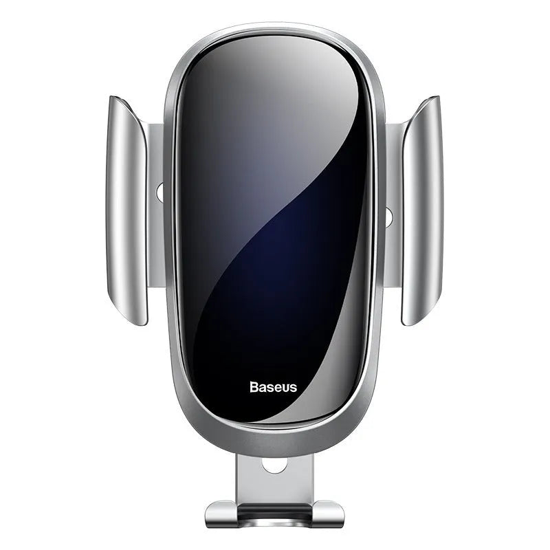 Universal smart car bracket phone mount with adjustable clamp showing dashboard and windscreen mounting options
