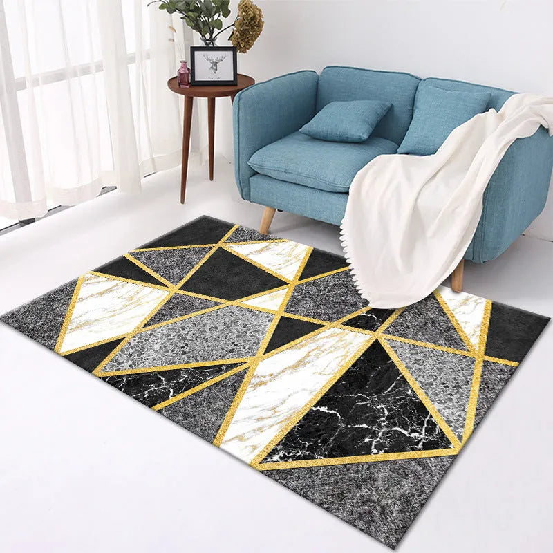 Home crystal velvet polyester carpet machine-woven rectangle floor mat multiple sizes and colours