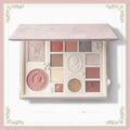 Embossed all-in-one eyeshadow highlighter blush plate with 8 colours, Almond Baked Milk shade