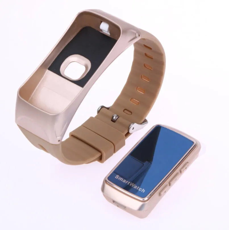 Bluetooth smart watch bracelet headset B7 with OLED display and TPU strap in black colour option