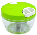 Green manual kitchen chopper with three stainless steel blades and 500ml container capacity