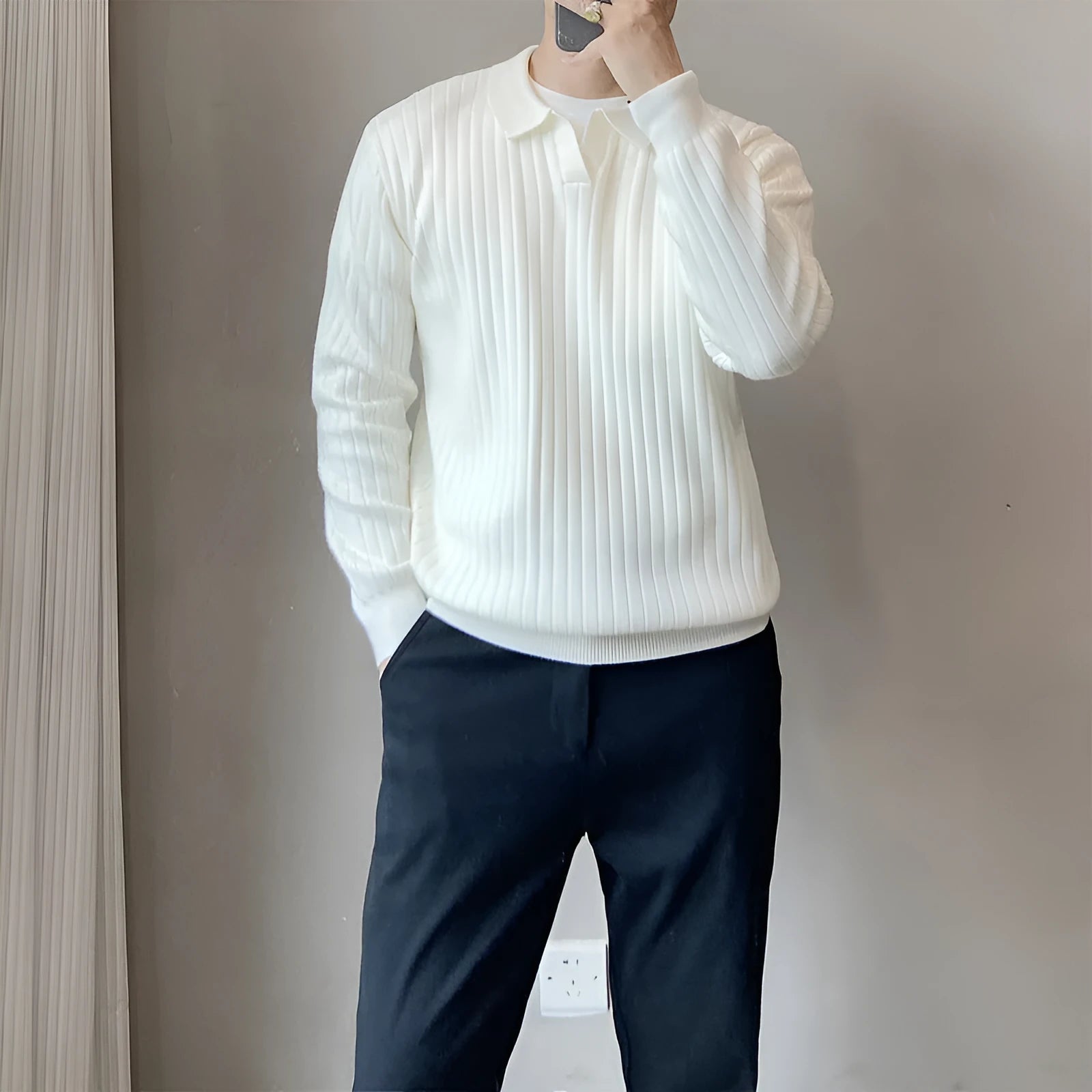 Boys loose elastic knitted sweater in modal fabric with rabbit fur texture in multiple colours