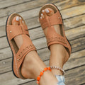 Slope heel roman style slippers in PU with fish mouth toe, shown in available colours.