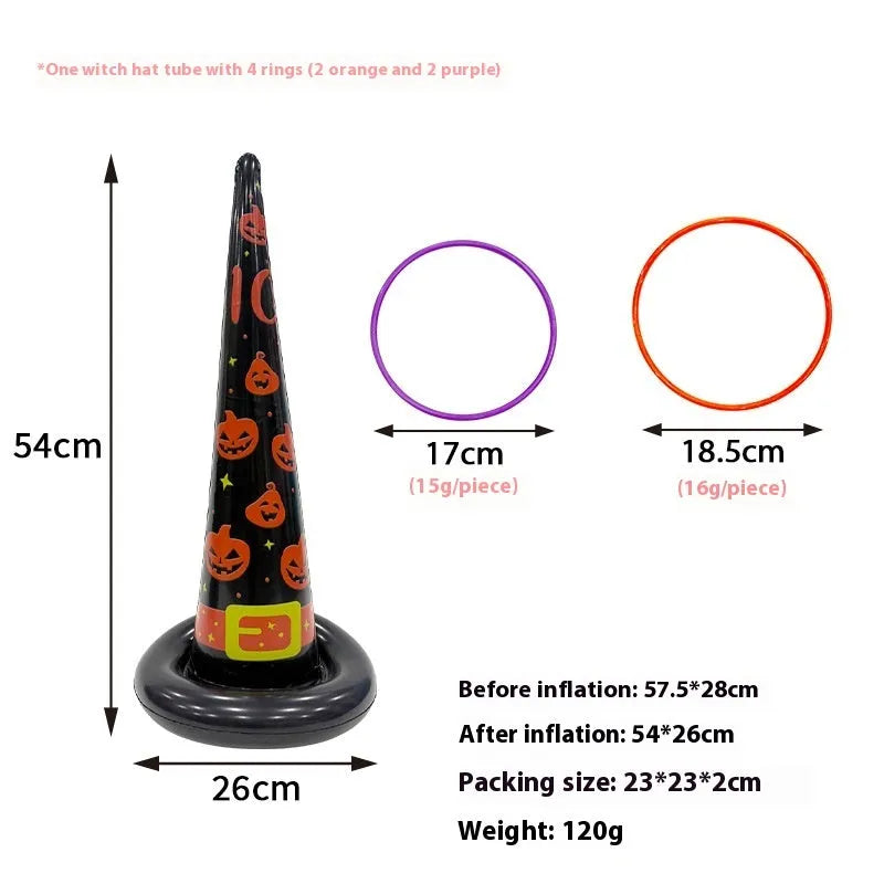 PVC inflatable ferrule throwing toy in assorted Halloween styles for teenagers