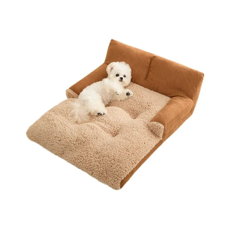 Four season pet kennel bed with removable cushion in three sizes for small medium dogs and cats