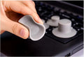 Grey durable plastic laptop cooling pad stand with two large and two small non-slip pads.