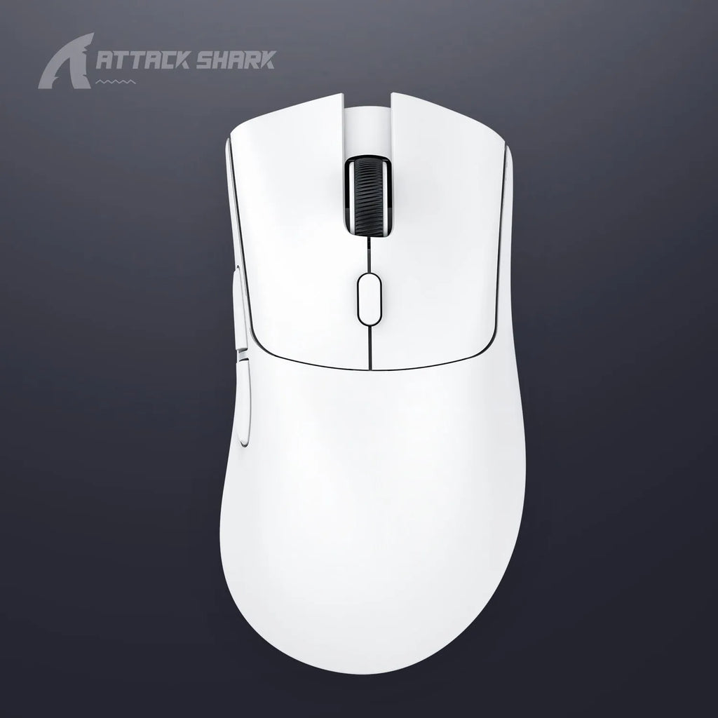 Attack Shark wireless gaming mouse in black, red or white with three connectivity modes