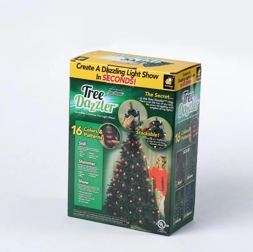 64 LED Christmas tree light string measuring 1.8 metres with button control for dimming and colour changing