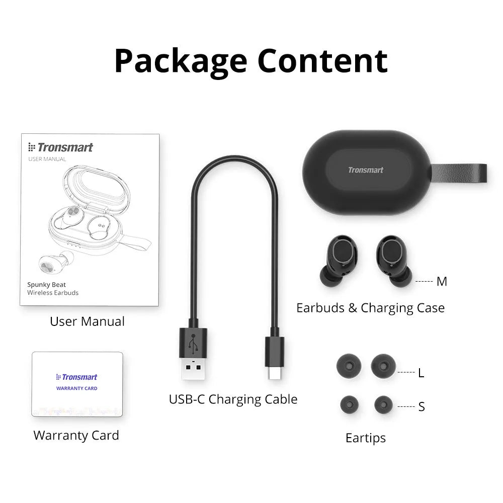 Tronsmart Spunky Beat wireless Bluetooth earphones with touch controls