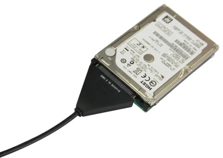 Black USB 3.0 to SATA 7+15 pin adapter cable with independent power supply line for hard drives