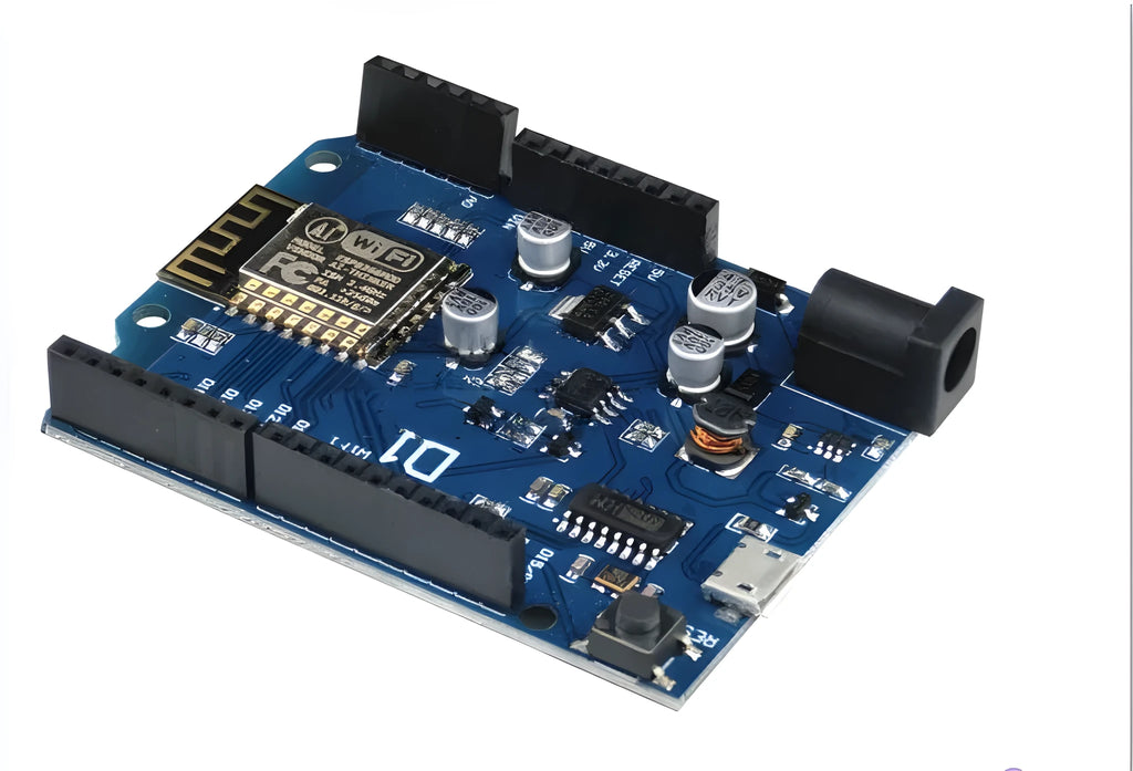 ESP-8266EX WIFI development board with pin headers and onboard components
