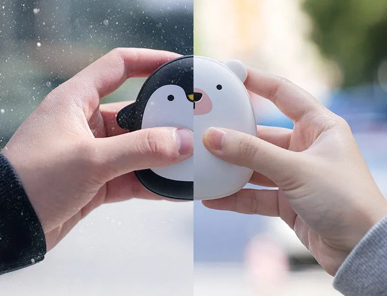 Cartoon penguin polar bear design USB rechargeable electric hand warmer with power bank function