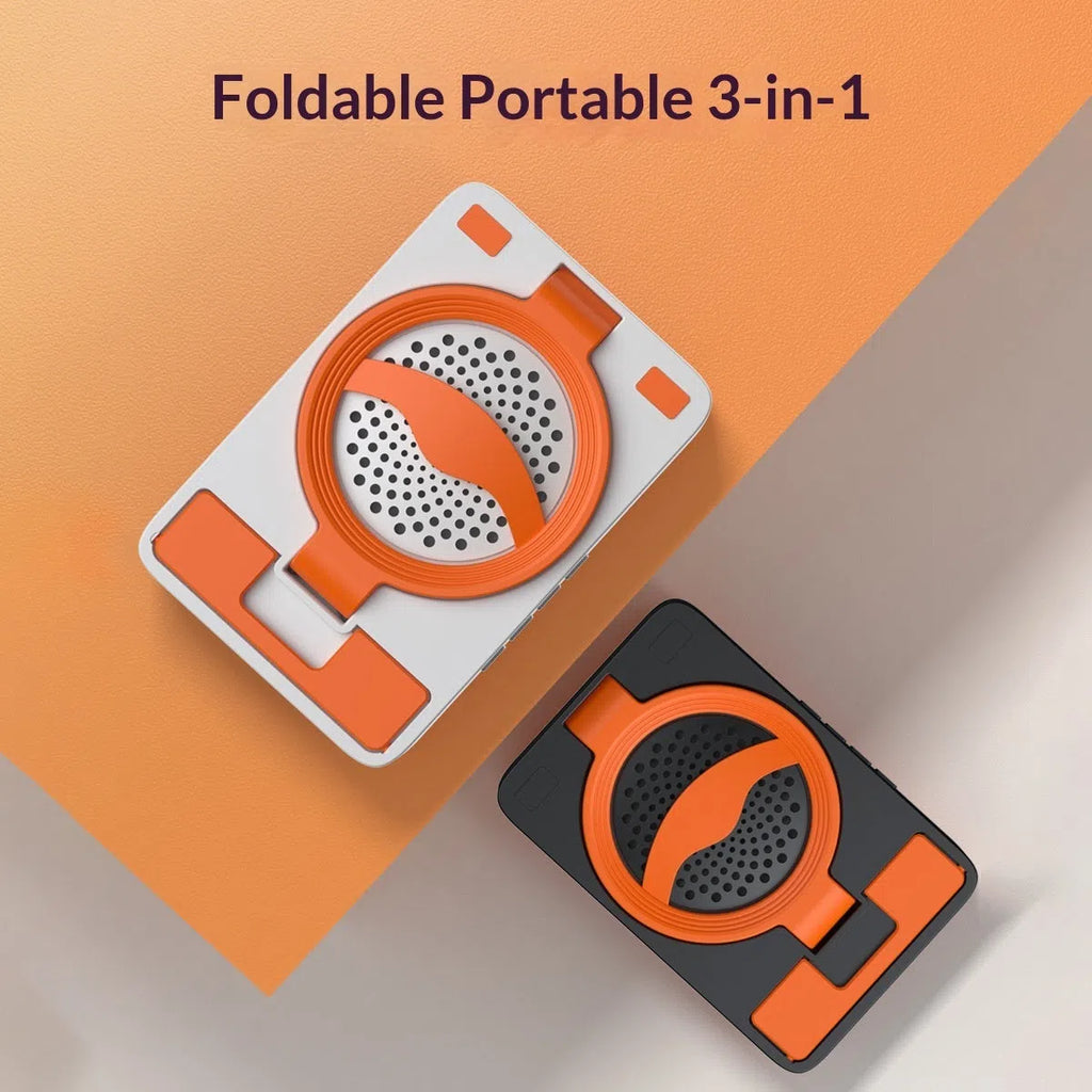 TF27BOX multifunctional mobile phone holder in black with built-in speaker and phone placed in cradle