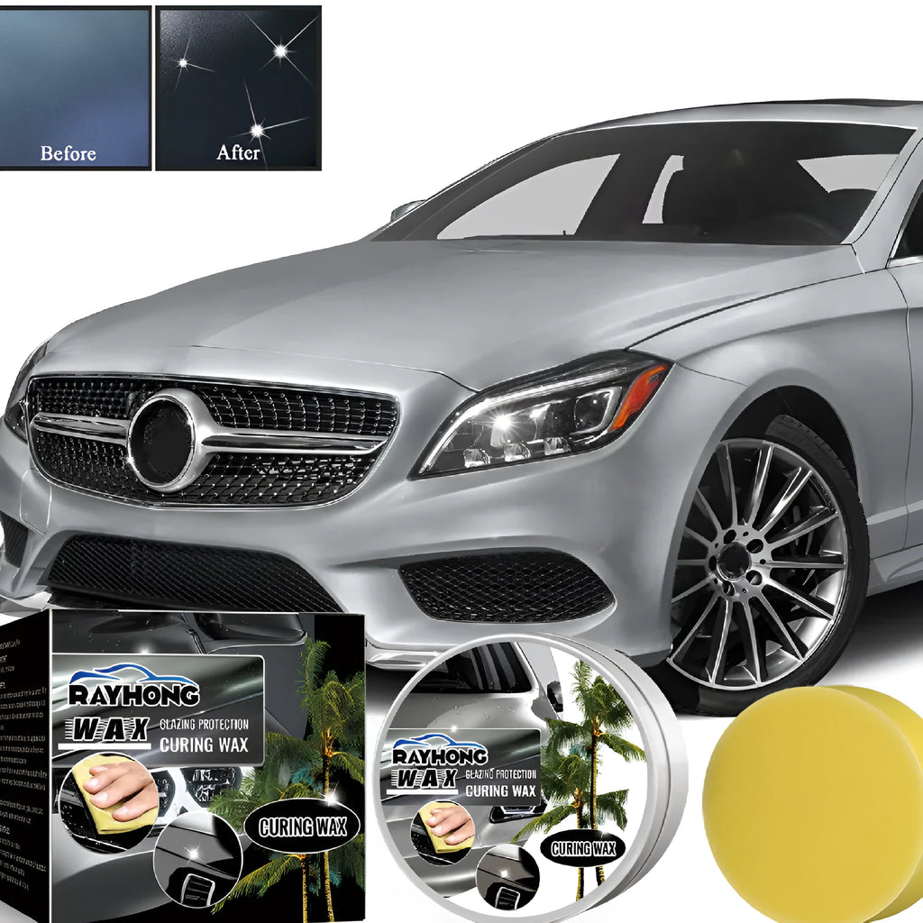 Car coating wax block and sponge applicator for vehicle paint renovation and dustproof protection