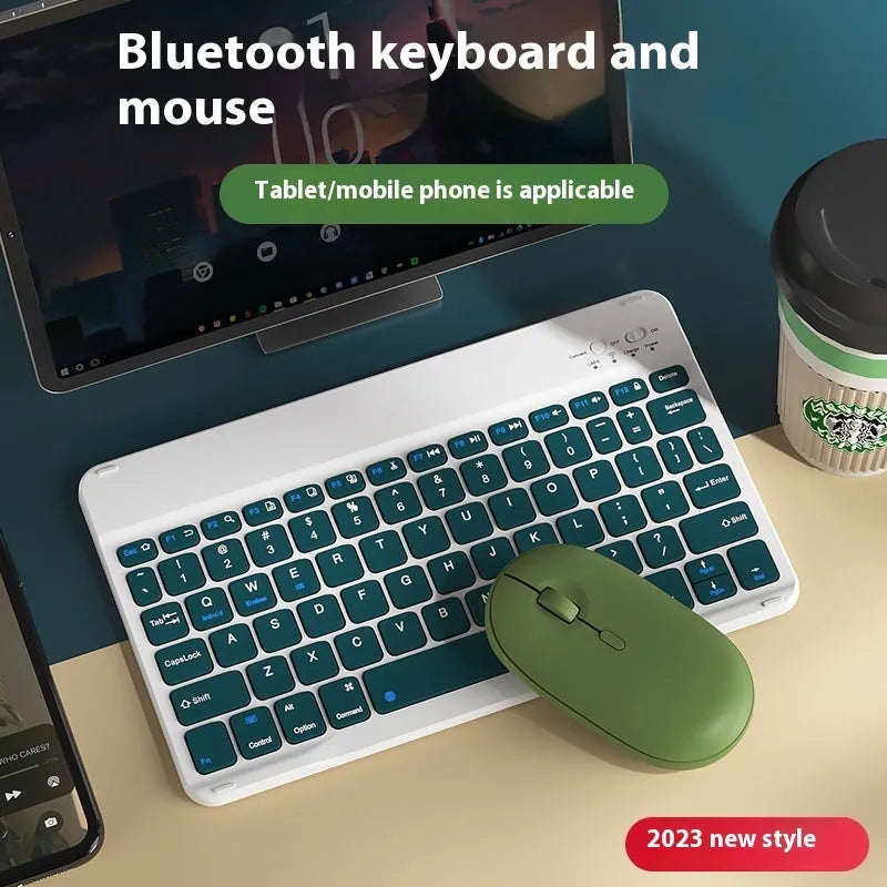 Bluetooth keyboard and rechargeable mouse bundle in multiple colour options including elegant white and dark night green