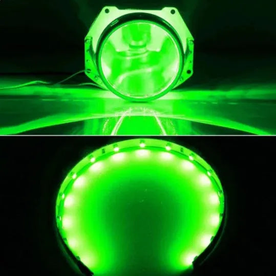 25-inch LED headlight 76mm round aviation aluminium alloy IP55 for cars in white colour.