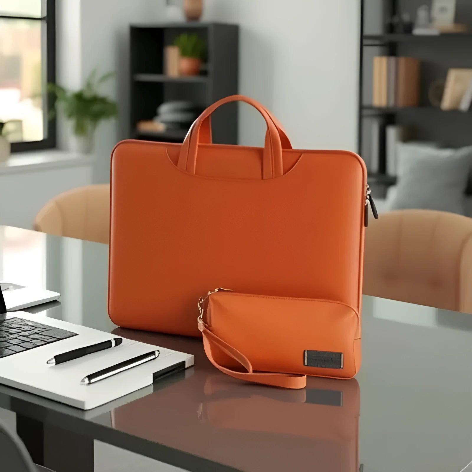 Pu laptop bag with integrated power pack for 13-16 inch notebooks