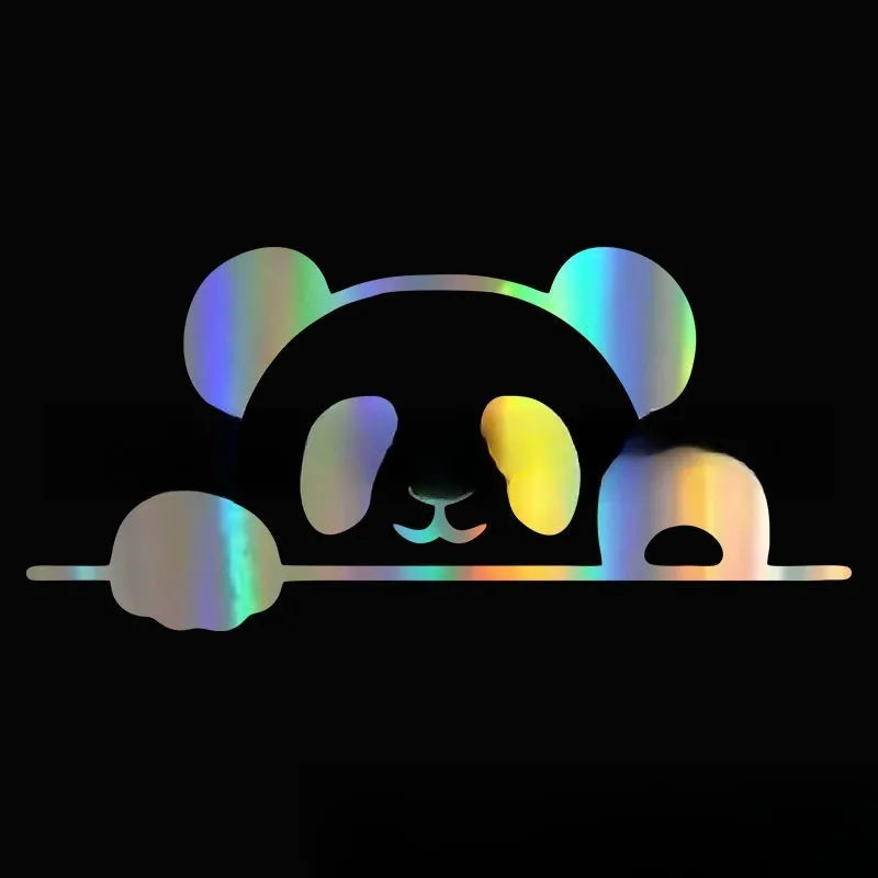 Peeking Panda cute car sticker vinyl decal on a vehicle window.