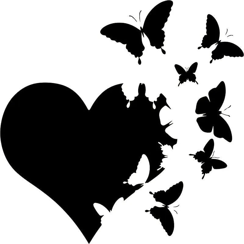 Plastic butterfly-shaped car sticker in assorted colours, 15cm square