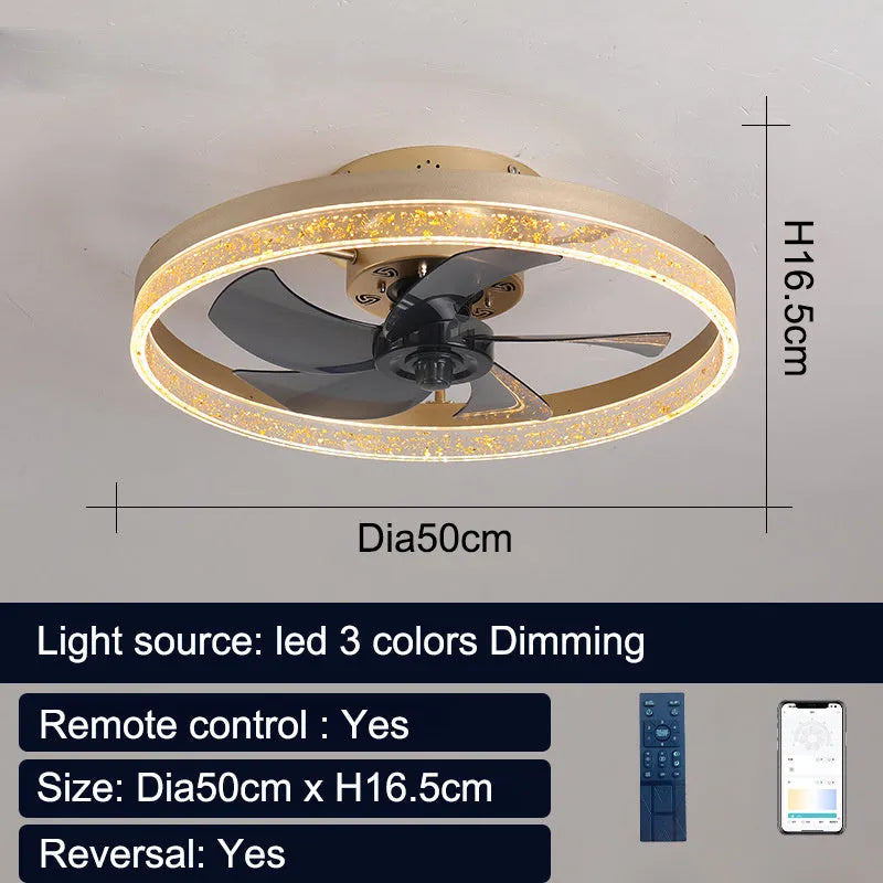 Nordic style ceiling fan light with wooden blades and a white lamp housing, showing remote control.